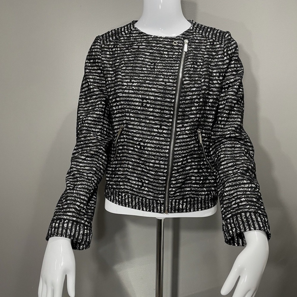 The Limited Black And White Zip Up Jacket